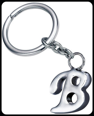 gtrp Trendy-Alphabet Letter B Metal Keychain Keyring Silver B Key Chain