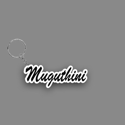 SY Gifts SYG Muguthini Name Keychain White And Black Key Chain