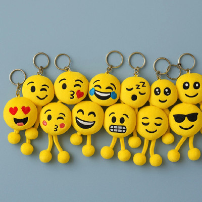 Wolcentra Cute Emoji Plush Keychains – Fun Expressions for Bags, Gifts & Collectibles Key Chain