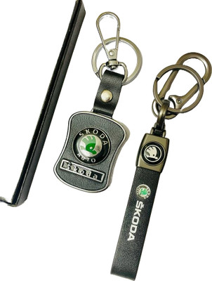 GKM Car premium chrome finish combo set keychain for car Key Chain