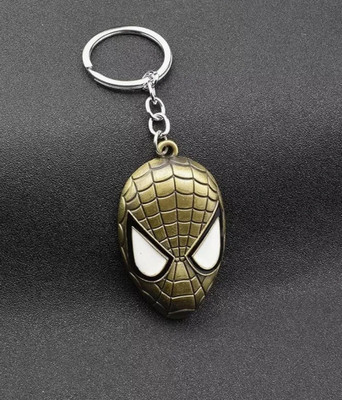 WHITE POPCORN Character Spiderman Golden Face Keychain Key Chain