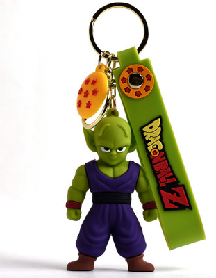 Daiyamondo Dragon Ball Anime Piccolo Green 3D keychain In Angry Form With Long Ribbon Ball Key Chain