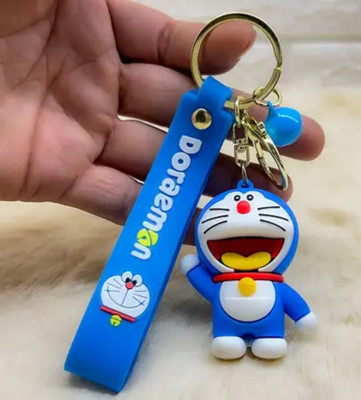 Friendskart Doremon Cute Silicone 3D Key Chain with Metal Hook Key Chain