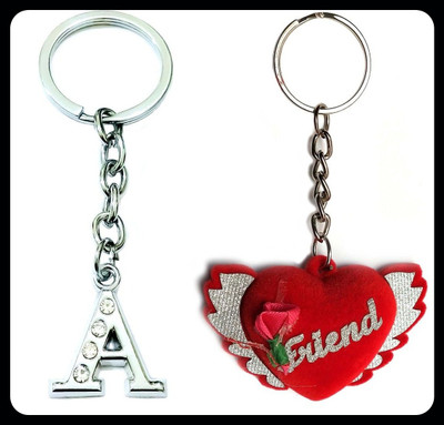 Meeko.com Letter A and Best friend Key Ring Premium Key Chain