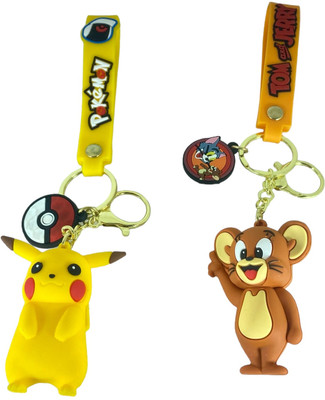 iouche Pack Of Two 3D Keychains Jerry And Pikachu Key Chain