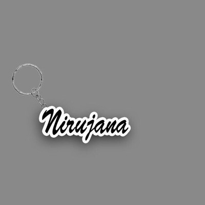 Prihit NEW_BBG Nirujana Name Keychain White And Black Key Chain