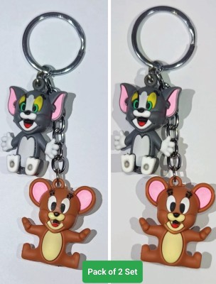 Taars Tom&Jerry 3D Key Chain Metal Key Ring Men Woman Kids Silicone Key Chain Key Chain