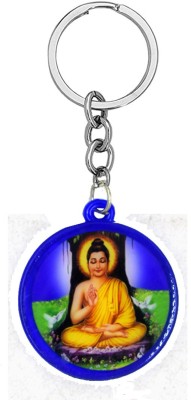 AFH Babasaheb Ambedkar Lord Buddha Round Shape Blue Keychain for Men,Women Key Chain