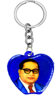 AFH Babasaheb Ambedkar Meditating Lord Buddha Apple Shape Blue Keychain for Unisex Key Chain