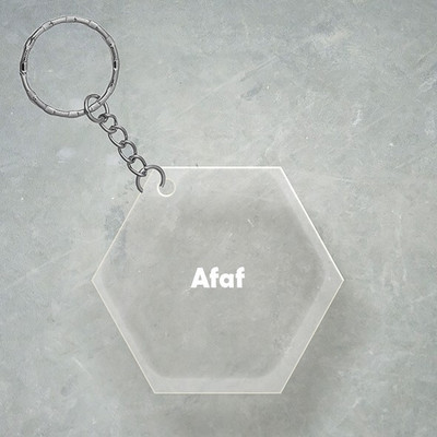 SY Gifts Afaf Name Hexagon Keychain Key Chain