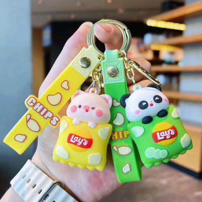 TLISMI 3D Cartoon Panda and Pig Keychain with Unique Lobster Clasp (Pack of 2) Key Chain