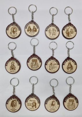 BLESSINGS Set Of 12 Bible Verse Wooden H Key Chain