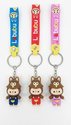 Stuffinn Labubu Cartoon Character Keychain (Pack of 1, ) for Bags, Bikes & Keys Key Chain
