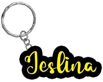 Prihit PRIHIT_Jeslina Name Black Yellow Name Keychain Key Chain