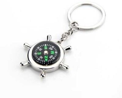 MAG BEE Stylish Round Compass Key Chain (Silver) Key Chain