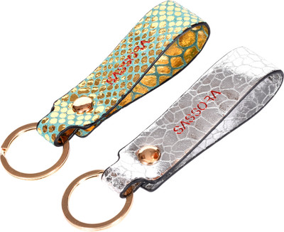 Sassora Genuine Leather Keychain Key Ring Holders Gift For All Occasion- Pack Of 2 Key Chain