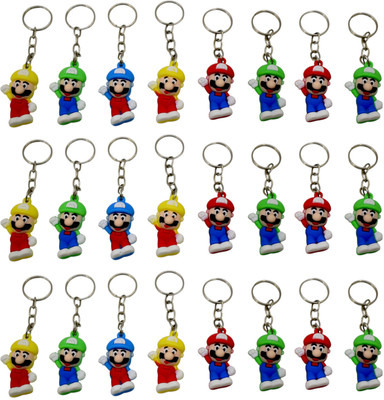 AARVI 24 Pcs Cute Kids Mario Keychains for Keys and Birthday Return Gifts Key Chain