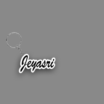 SY Gifts SYG Jeyasri Name Keychain White And Black Key Chain