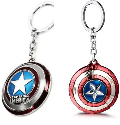 JAINSON MARTIN Combo Of Marvel Avengers Captain America Rotating Shield Key Chain