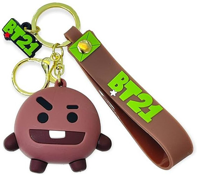 Augen Premium BT21 6A Action Figure Gifting Key Ring AntiRust (Pack of 1) Plastic Key Chain