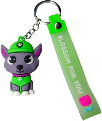 YuNiesto Appealing & Lightweight 3D Rubber Keyring (Dog with Cap Character) Key Chain