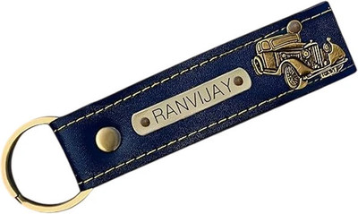 Savri Leather Keychain with Hook with Charm (Name & Charm) Key Chain