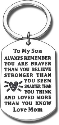 Dattatreya Collection To My Son Always Remember Keyrings Gift for Boys Key Chain