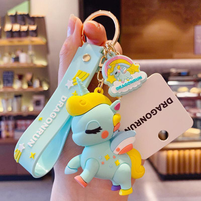 gtrp Cartoon Fairy Tale Rainbow Horse Keychain Ladies Cute Car Key Ring Bag Pend Key Chain