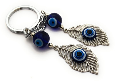 High Choice Evil Eye Feather Metal Keychain for Car, Bike & Bag Key Chain