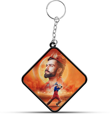 VINODHANA virat kohli Keychian | Square Shape Douple side printed Keychian 05 | Key Chain