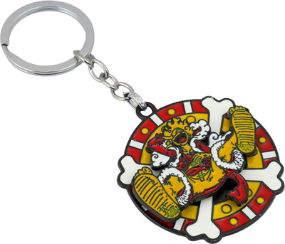 WHITE POPCORN One Piece Anime Monkey D.Luffy Gear 5 In Yellow Laughing Rotating Perfect Key Chain