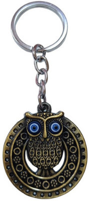 PEARLISH Premium Quality Evil Eye Owl keychain (Golden) Pack of 1 Key Chain