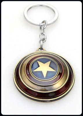 gtrp Keychain-Captain America Avengers Shield Red Copper Key Chain