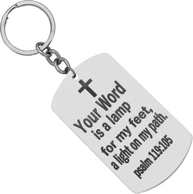 Sullery Dog Tag Keychain for Men Bible Verse CrossSulleryLCSKey202330 Key Chain