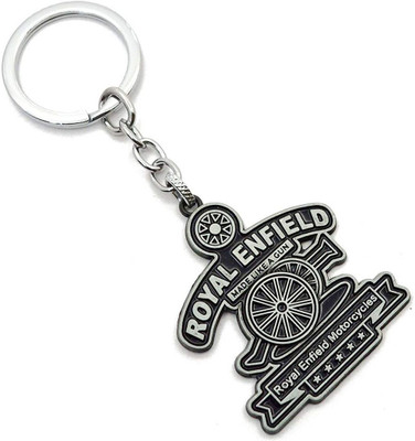 kd collections KD-606 - Royal Enfield Bullet Bike Keychain for Cars and Bikes - Grey Color - 1 Piece Key Chain