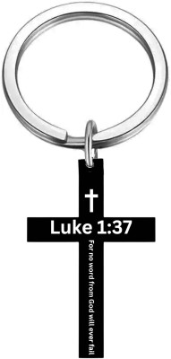 Sullery Bible Verse Keychain Christian Cross Black Luke 1:37 SulleryKey202569 Key Chain