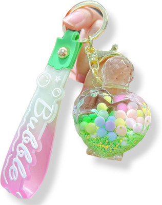 Sbb Novelty Quick Snad Floating Perfume Bottle Shape Acrylic Fancy Girls Fancy Charm Key Chain