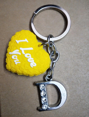 Meeko.com Keychain-Heart With D Letter Bike Key Chain 01 Key Chain