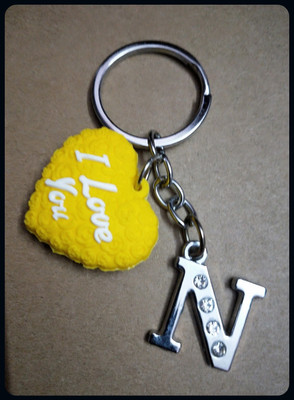 Meeko.com Heart With N Letter Bike Key Chain 03-A Key Chain