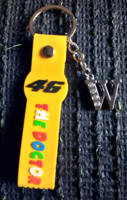 ShopTop VR 46 yellow rubber and W letter Key Chain