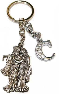 Meeko.com Radha Krishna with C Letter Key ChAIN 0q1 Key Chain