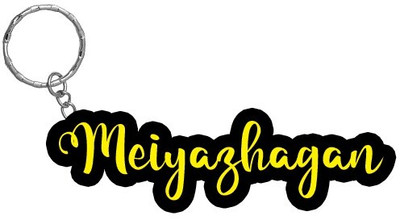 SY Gifts Meiyazhagan Name Black Yellow Name Keychain Key Chain