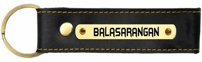 Prihit NEW_Balasarangan Name Black Leather Keychain Key Chain