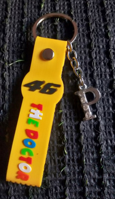 ShopTop VR 46 yellow rubber and P letter Key Chain