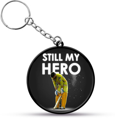 VINODHANA Dhoni Keychain | CSK | MSD | Round Shape | Double side printed 08 Key Chain