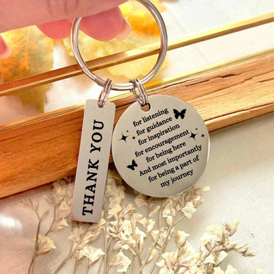 Myurawells Personalized Inspirational Gratitude Keychain - Custom Thank You Keychain Key Chain