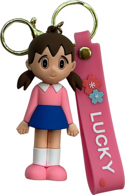 Kraft Crate Shizuka Inspired 3D Rubber Keychain | Doraemon Anime Character Collectible | Key Chain