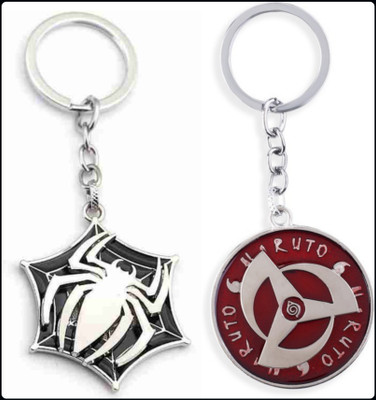 gtrp Combo of Spider Rotating keychain & Naruto spinning Rotating keychain-A Key Chain