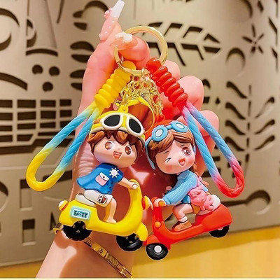 SRG Cute Red Yellow Scooter Keyring with Set of 2 Key Chain
