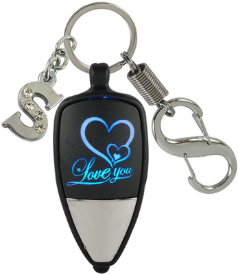 HANDSOME ISK Premium Finisshing Love U Light With S Letter Locking Lock Key Chain